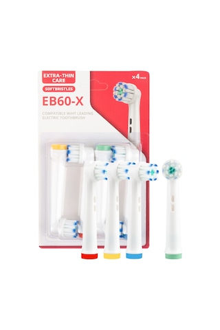 Extra Thin Care Eb60-x Oral-b Şarjlı Diş Fırçası Uyumlu 4 Adet Yedek Başlık Tek Ebat