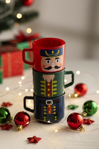 Nutcracker 3'lü Stackable Kupa Seti 180 Cc Renkli