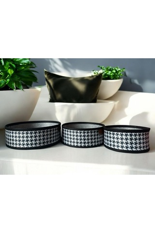 Düzenleyici - Organizer 3'lü Sepet Yeşil Beyaz