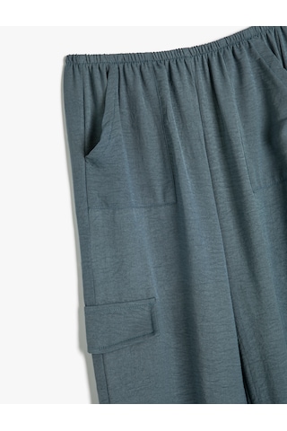 Koton Jogger Pantolon Cep Detaylı Beli Lastikli Lacivert 4skg40108aw Lacivert