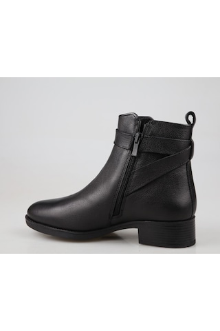 Castle Black 3202-1 Hakiki Deri Siyah Kadın Bot Siyah
