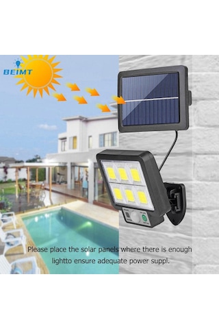 56led/72/108/117cob Güneş Enerjili Bölünmüş Duvar Lambası 3 Modlu Açık Hava Su Geçirmez Hareket Sensörü Bahçe Acil Sokak Lambası Uzaktan Kumandalı Duvar Lambası 117cob With Remote