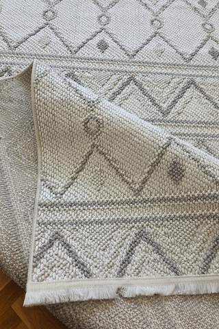 Leiva Home Monaco 0038 Krem Gri Bohem Sisal Bukle Yumuşak Özel Kesim Salon Koridor Mutfak Yolluk Saçaklı Halı 0160a-krem/gri