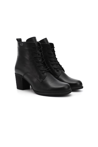 Gönderi R Kadın Siyah Fermuarlı Kalın Topuklu Hakiki Deri Postal Bot Dkzb61310407 Siyah