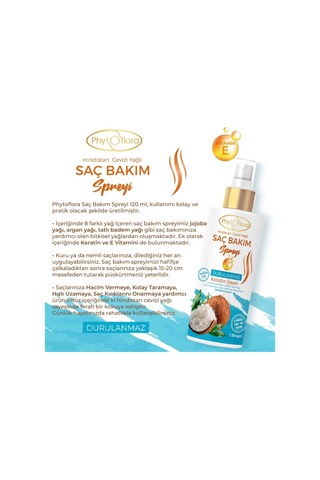 Phytoflora Hindistan Cevizli Saç Bakım Spreyi 120 Ml - Kolay Tarama Ve Parlaklık