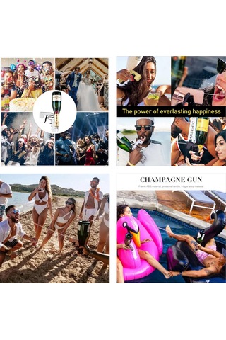 Suofeng Siyah Parti Feneri: Şampanya/ Bira Spreyi, Bar Atmosfer Aracı, Pom Malzeme, Ayarlanabilir Tıkanıklık Çapı Siyah