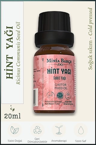 Minia Bahçe Hint Yağı %100 Saf 20 ML Minia Bahçe Hint Yağı %100 Saf 20 ML