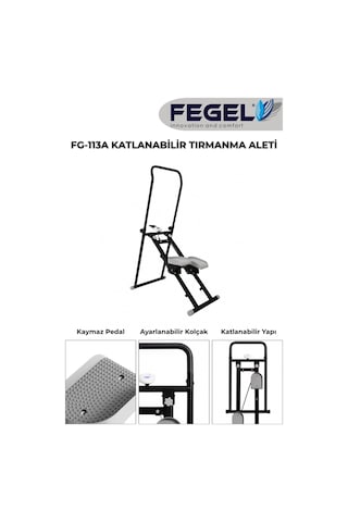 FG-113A Katlanabilir Tırmanma Aleti Ev Tipi Kardiyo Ve Spor Egzersiz Cihazı - Siyah