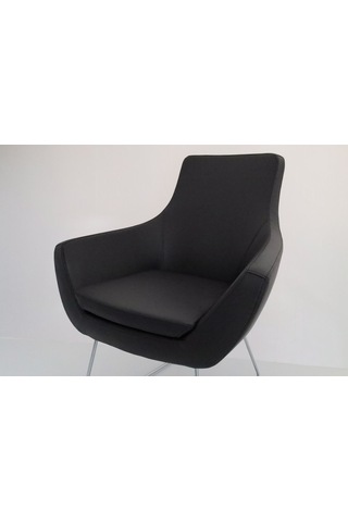 Fahren Siyah Deri Rahat Küçük Otel Lobi Koltuğu