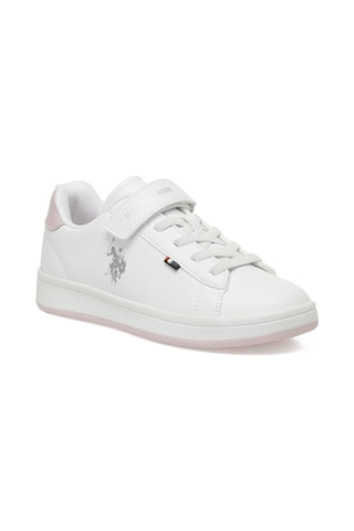 U.s. Polo Assn. Enıya Jr 5fx Beyaz Kız Çocuk Sneaker Beyaz-Pudra
