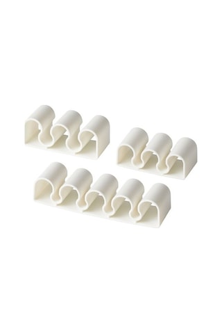 Ikea Kalkstuff Kablo Tutucu, Beyaz, 3'lü Set