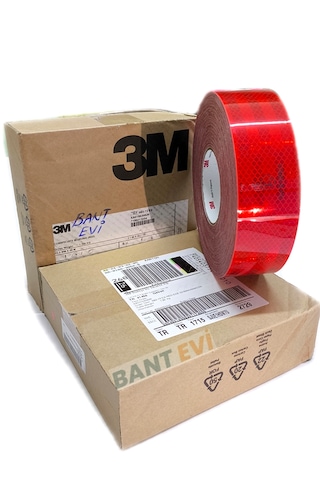 3m 983 Kırmızı Reflektif Bant 15mt Tüvtürk Onaylı Reflektör Şerit
