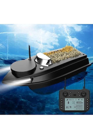SAZAN YEMLEME (TEKNE VE BOTU)Flytec yeni V030 RC balık yemi teknesi GPS uzaktan kumandalı olta atıcı Siyah