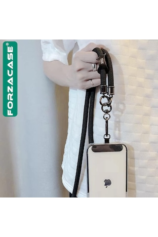 Forzacase 360 Döner Başlıklı Telefon İp Askılıklar İçin Kılıf İçi Telefon Zinciri Sabitleme Aparatı Askı Pedi Beyaz - Fc1238