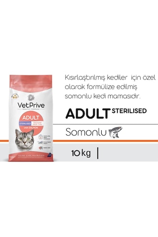 Vet Prive Sterilised Balıklı Kısırlaştırılmış Kedi Maması 10 Kg