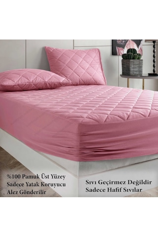 %100 Pamuk Renkli Kapitone Yatak Koruyucu Alez Çarşaf