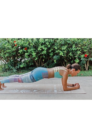 Seeka Doğal Jüt Yüzeyli Yoga Matı - Trıbal Çok Renkli