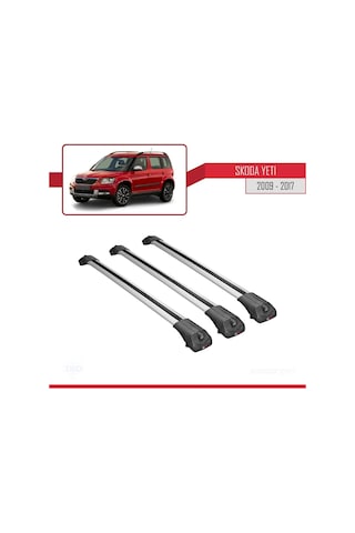 Skoda Yeti 2009-2017 Arası İle Uyumlu Ace-1 Ara Atkı Tavan Barı Gri 3 Adet Bar