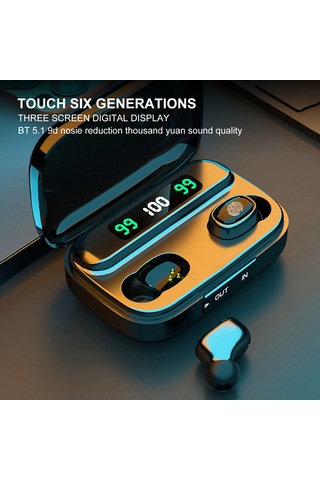 Mufunye Tws-209s Kablosuz Bluetooth Kulaklık: 5.1 Teknoloji, 9d Gürültü Önleme, Dokunmatik Kontrol, Su Geçirmez Tws-209s