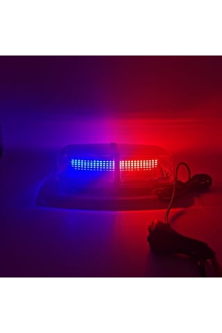 7 Fonksiyonlu Tepe Lamba Çakarlı Vantuz Ve Mıknatıslı 12-30v Kırmızı-mavi / Laık535