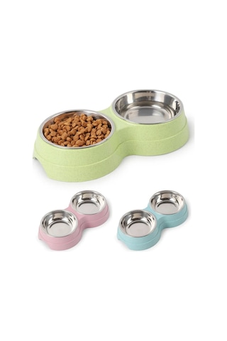 Maxaccess C Paslanmaz Çelik Kaymaz Tabanlı Kedi Köpek Mama Ve Su Kabı