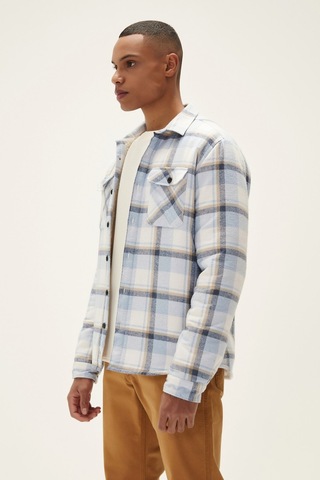 Bad Bear Thomas Mavi Kareli Erkek Oduncu Gömlek Ceket-mavi Mavi