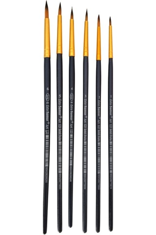 Samur 6'lı 123 Sentetik Akrilik Ve Sulu Boya Fırça Seti Tezhip Ve Minyatür