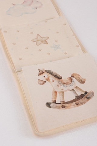 Tidy Kids Atlı Karınca Desenli Poplin 3'lü Duvar Organizeri 20x60cm 6021 Natural