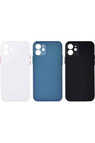 Apple Uyumlu iPhone 12 Kılıf Zore Slims Kapak-Saks Mavi