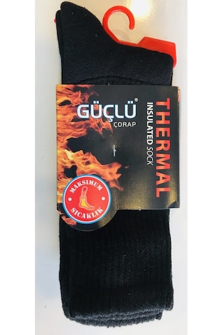 Güçlü Kışlık Termal Thermal Çorap Siyah