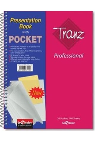 A4 Defter Kareli Dosyalı 160 Syf Pembe