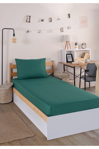 Eponj Home Pes Lastikli Çarşaf Seti Tek Kişilik Monstera Yeşil Kombin Yeşil