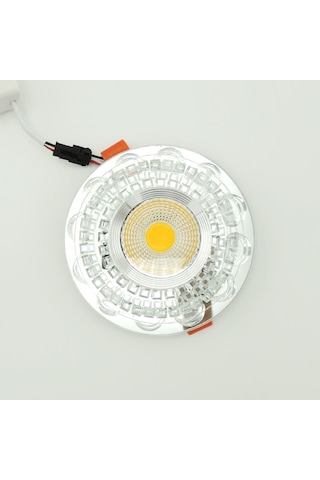 Silver Kristal Cam Sıva Altı Spot Cob Led Armatür Gün Işığı Silver