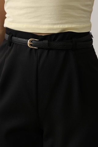 Ge Ticaret Kemer Pens Detaylı Pantolon - Siyah Siyah