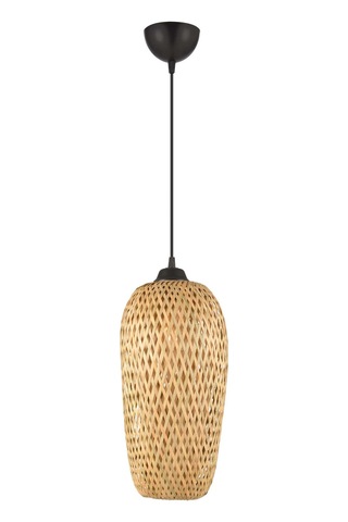 Pedri Tekli Rattan Modern Tasarım Sarkıt Avize Bej