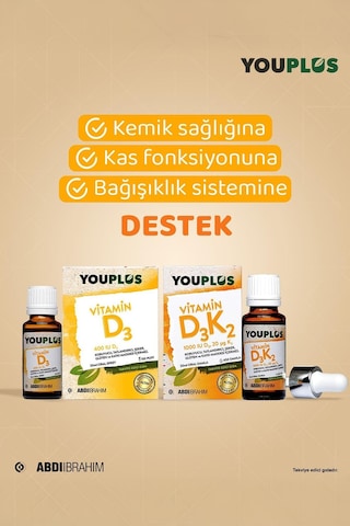 Youplus Vitamin D3 400ıu Oral Sprey 20 Ml 2 Adet