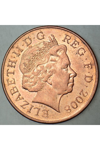 Birleşik Krallık 1 Penny 2008 Kraliçe Iı. Elizabeth-ingiltere. Çilaltı.