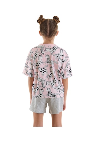 Denokids Mushi Unicorn Gang Kız Çocuk T-shirt Şort Takım Çok Renkli