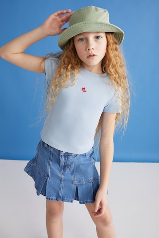 Grımelange Quartz-grm24021 95%pamuk 5%elastane Kız Çocuk Tshirt Mavi T-shirt Mavi