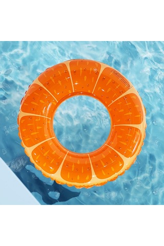 Ikkb Yetişkin Kalın Yüzme Çemberi Pvc Su Şişme Portakal Yüzme Çemberi Turuncu