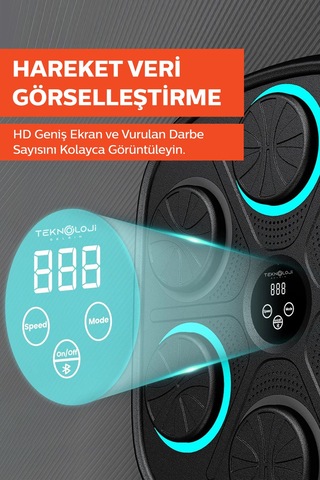 Bluetooth Hoparlör Boks Eğitim Makinesi Rgb Müzikli Genç Yetişkin Boks Egzersizi Eldiven