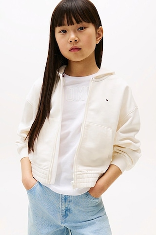Kız Çocuk Tommy Puff Prınt Zıp Thru Hoodıe Sweatshirts Ivory Silk