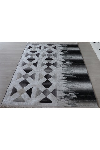 Gri Kilim Dekoratif Salon Halısı Makinada Yıkanabilir Mutfak Halı