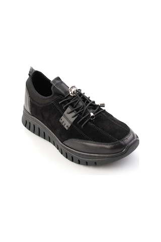 Bambi Siyah Süet Hakiki Deri Kadın Sneaker K01753000302