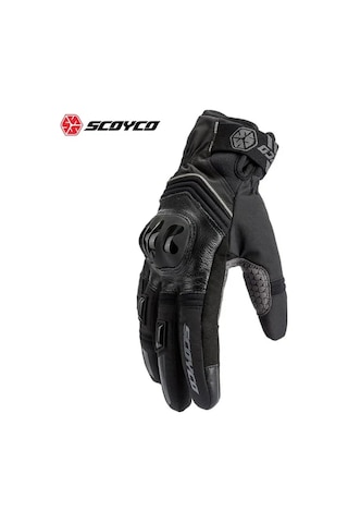 Motoanl Scoyco Deri Ve Cordura Reflektörlü Eldiven Gri - Siyah