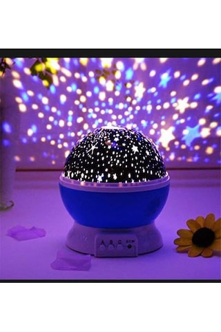 Masa Gece Lambası Yıldız Projektörlü Çocuk Odası Usb Kablolu Pembe