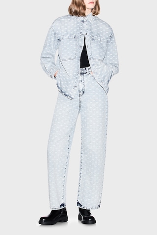 Armani Exchange Bol Kesimli Tamamı Baskılı Yüksek Bel Jeans Kadın Kot Pantolon Xw000100 Af25777 Fb010 Açık Mavi