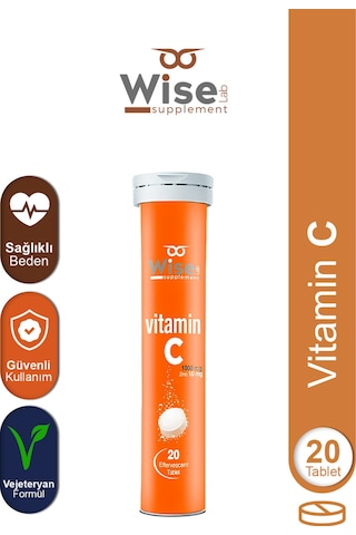 Wiselab Vitamin C Takviye Edici Gıda 20 Efervesan Tablet