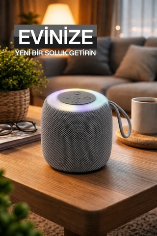 Rgb Işıklı Şarjlı Bluetooth Hoparlör - Type-c - Fm Radyo - Usb - Hafıza Kartı