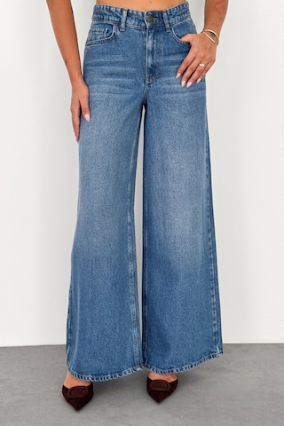HLT Jeans Açık Mavi Kadın Extra Wide Leg Jean %100 Tencel Yüksek Bel Palazzo Kot Pantolon Angel-2052